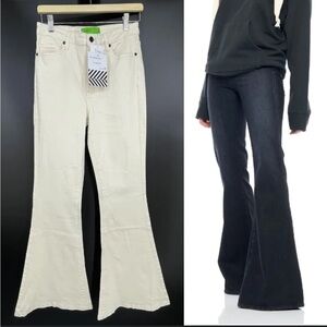 New Sandrine‎ Rose - Free People cream color Super Flare Leg jeans Sz 24